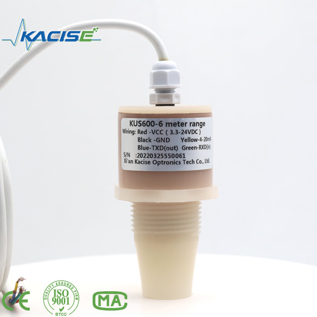 Bộ cảm biến siêu âm KUS600 được làm bằng vật liệu PVDF / PTFE được sử dụng để đo khoảng cách và mức độ chất lỏng.