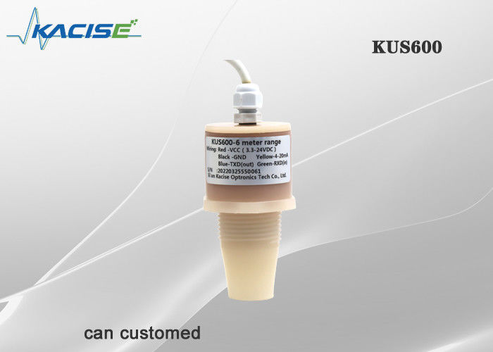 KUS600 IP68 cảm biến độ nước siêu âm chống nước với phạm vi 0,6m-5m và vỏ PVDF