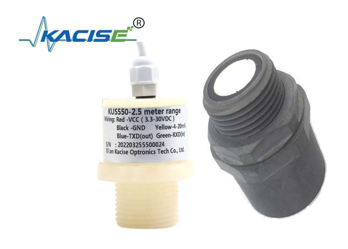 KUS550 PTFE cảm biến độ cao siêu âm chống nước với đầu ra RS485 và phạm vi đo 3m