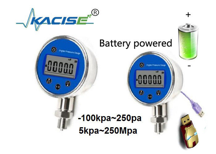 Đồng hồ đo áp suất kỹ thuật số pin có thể sạc lại IP66 với cảm biến áp suất và bộ ghi dữ liệu có độ chính xác cao