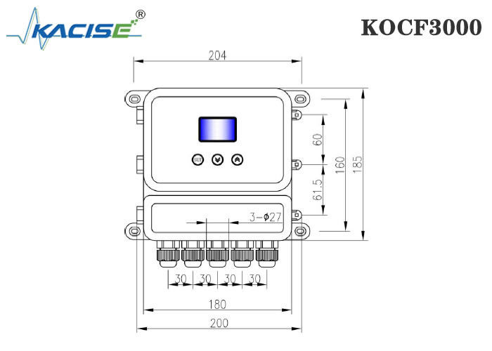 KOCF3000 Máy đo lưu lượng kênh mở siêu âm với độ chính xác đo 0,5% và giao tiếp theo giao thức MODBUS để đo không tiếp xúc