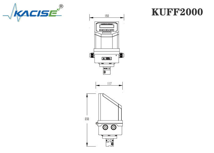 KUFF2000 Máy đo dòng chảy siêu âm cố định với độ chính xác ± 1% cho kích thước ống DN50-DN6000 và đo lường hai chiều