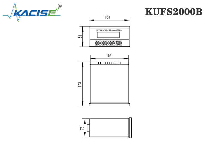 KUFS2000B Panel Mount Insertion Ultrasonic Flow Meter với độ chính xác ± 1% cho ống DN50-DN6000 và RS485 MODBUS Interface