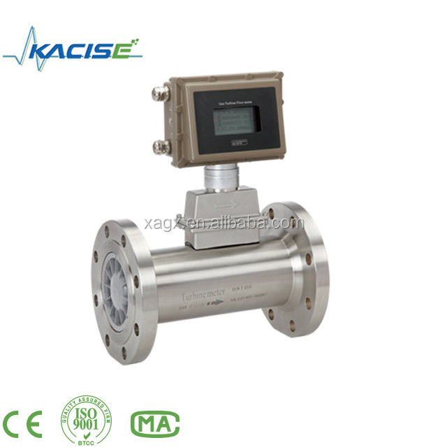 SS304 Máy đo lưu lượng tua-bin khí vật liệu nhà ở với ExdIIBT6 Chất chống nổ và ± 0,75% độ chính xác Máy đo lưu lượng tua-bin kỹ thuật số
