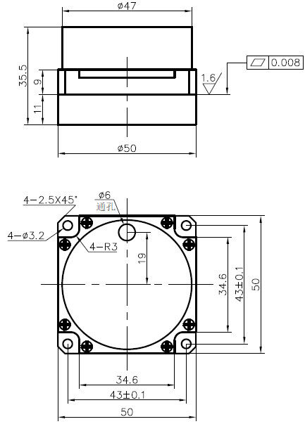 Trọng lượng nhẹ <130g Máy quay quang học quán tính với nhiệt độ hoạt động -45°C+70°C và hệ số đi ngẫu nhiên ≤0.01o/h^1/2 cho UAV