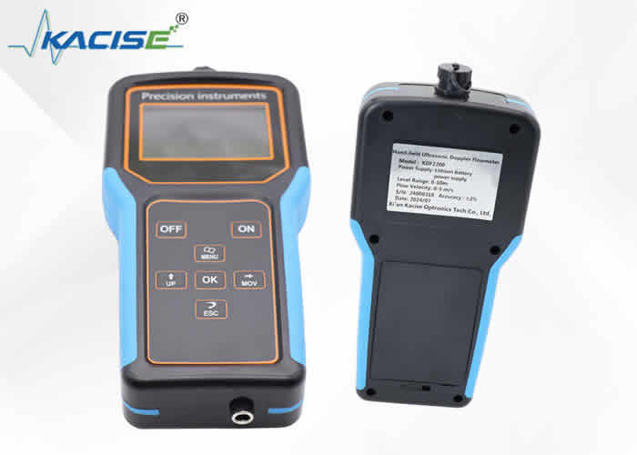 Lưu lượng kế Doppler di động có xuất dữ liệu USB, pin sạc 12V và bảo vệ IP65/IP67