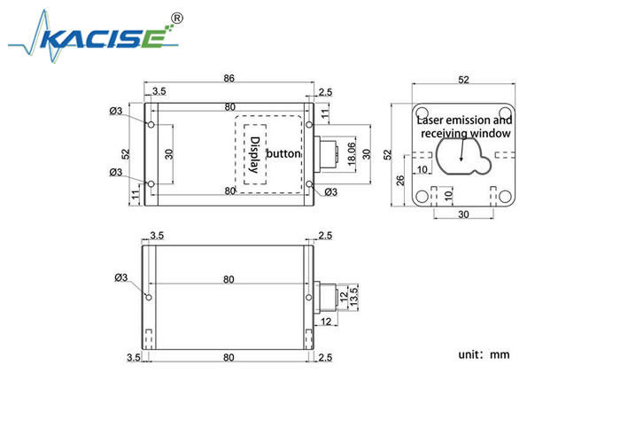 KLSB High-Precision Laser Ranging Sensor với phạm vi đo 30/60/100/150m Độ chính xác ±3mm và tần số 3...20Hz cho vận chuyển thông minh