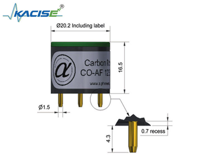 Bộ cảm biến carbon monoxide CO-AF/CO-AF+ với độ nhạy 55 đến 90, < 25 thời gian phản ứng và phạm vi 5000