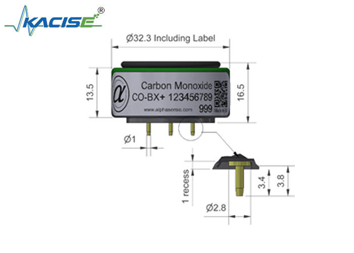 Bộ cảm biến carbon monoxide CO-BX/CO-BX+ với độ nhạy chéo hydro thấp, thời gian phản ứng nhanh < 25 và phạm vi rộng 2000