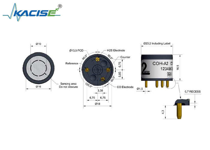 Máy dò COH-A2 Carbon Monoxide và Hydrogen Sulfide chính xác với phạm vi 1000 và thời gian phản hồi nhanh