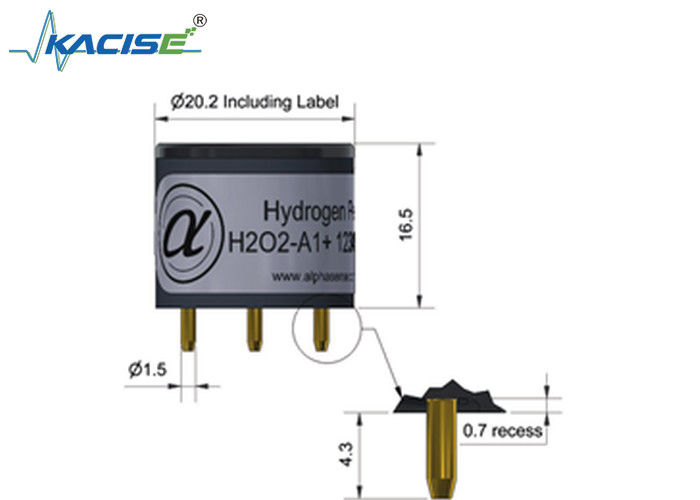 Bộ cảm biến hydro peroxide H202-A1/H202-A1+ với độ nhạy từ 50 đến 90, thời gian phản ứng < 25 và phạm vi 2000