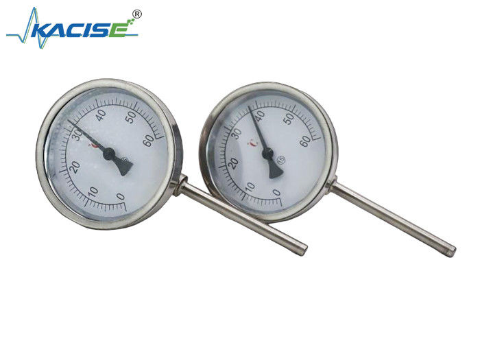 WSS-411W nhiệt kế kim loại hai công nghiệp bằng thép không gỉ 304/316, chiều dài thân có thể tùy chỉnh và không cần nguồn điện
