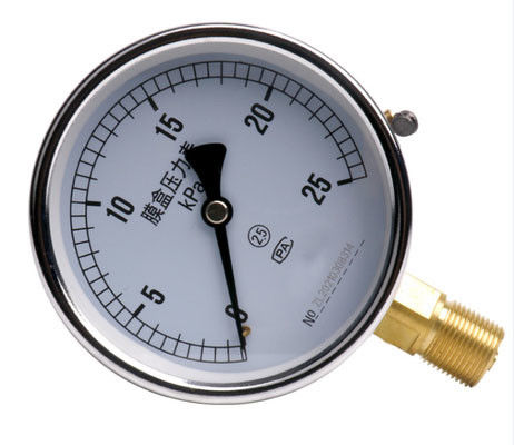 Đồng hồ đo áp suất KMC-YE-100 bằng thép không gỉ với cấp bảo vệ IP65 và dải đo -1KPa-205KPa