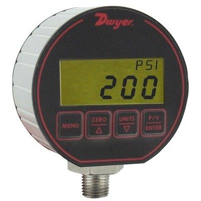 Vỏ đo áp suất kỹ thuật số Dwyer Series DPG được thiết kế để đáp ứng NEMA 4/4X IP66 Giới hạn áp suất 2x Phạm vi áp suất