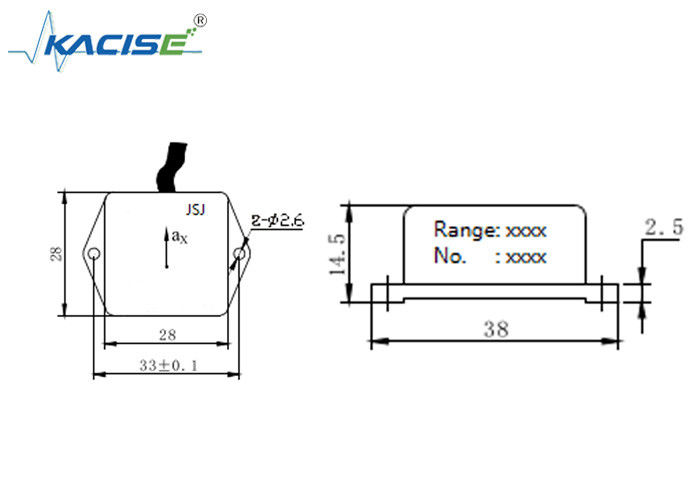 Bộ cảm biến gia tốc đơn trục với 0.5 ~ 4.5V đầu ra ± 1 g phạm vi và phạm vi đo rộng